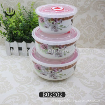microwave ceramic bowl with lid